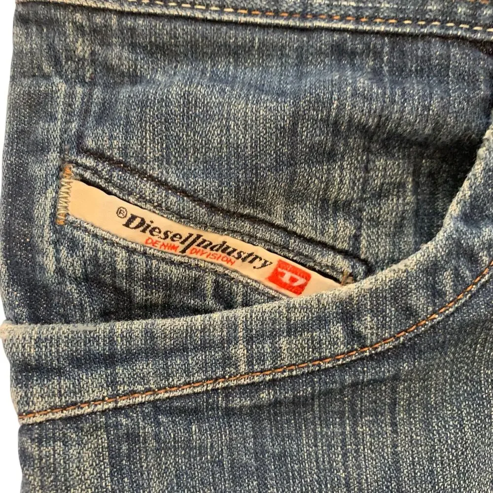 Vtg Diesel Industry Denim Y2K Mens 38x29 Made in Italy Cotton Straight Leg Jeans